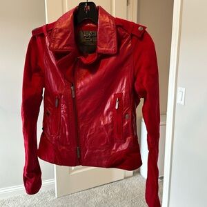 Zac Posen for Target red leather & suede jacket in good condition!